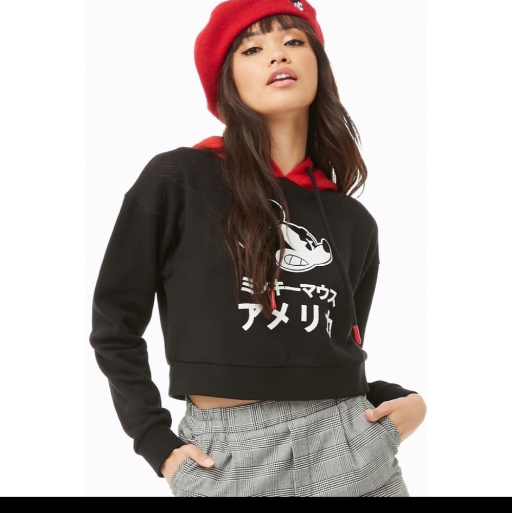 Disney X Forever 21 Mad Mickey Hoodie Sz L